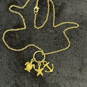 18" One of a kind, Handcrafted Necklace for the Ocean lover. Unique &  Fun!